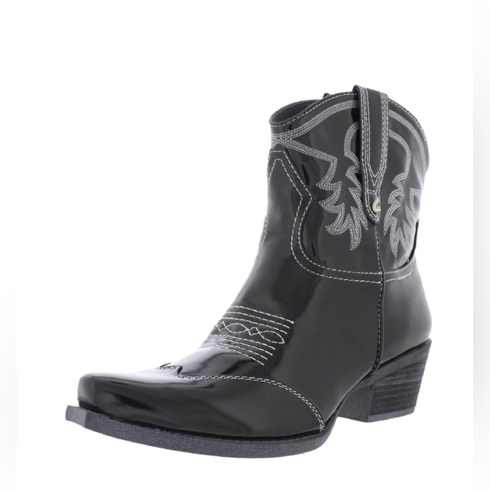 CIRCUS NY BY JEFFREY CAMPBELL JOSEPHINA BLACK SHINY Boots Wmns US Size 8 1/2 NIB
